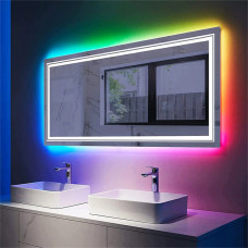 Зеркало с RGB подсветкой прямоугольное Декор 06 